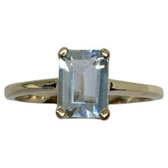 14 Karat Yellow Gold Aquamarine Lady's Ring 2.1 Gram Size 6