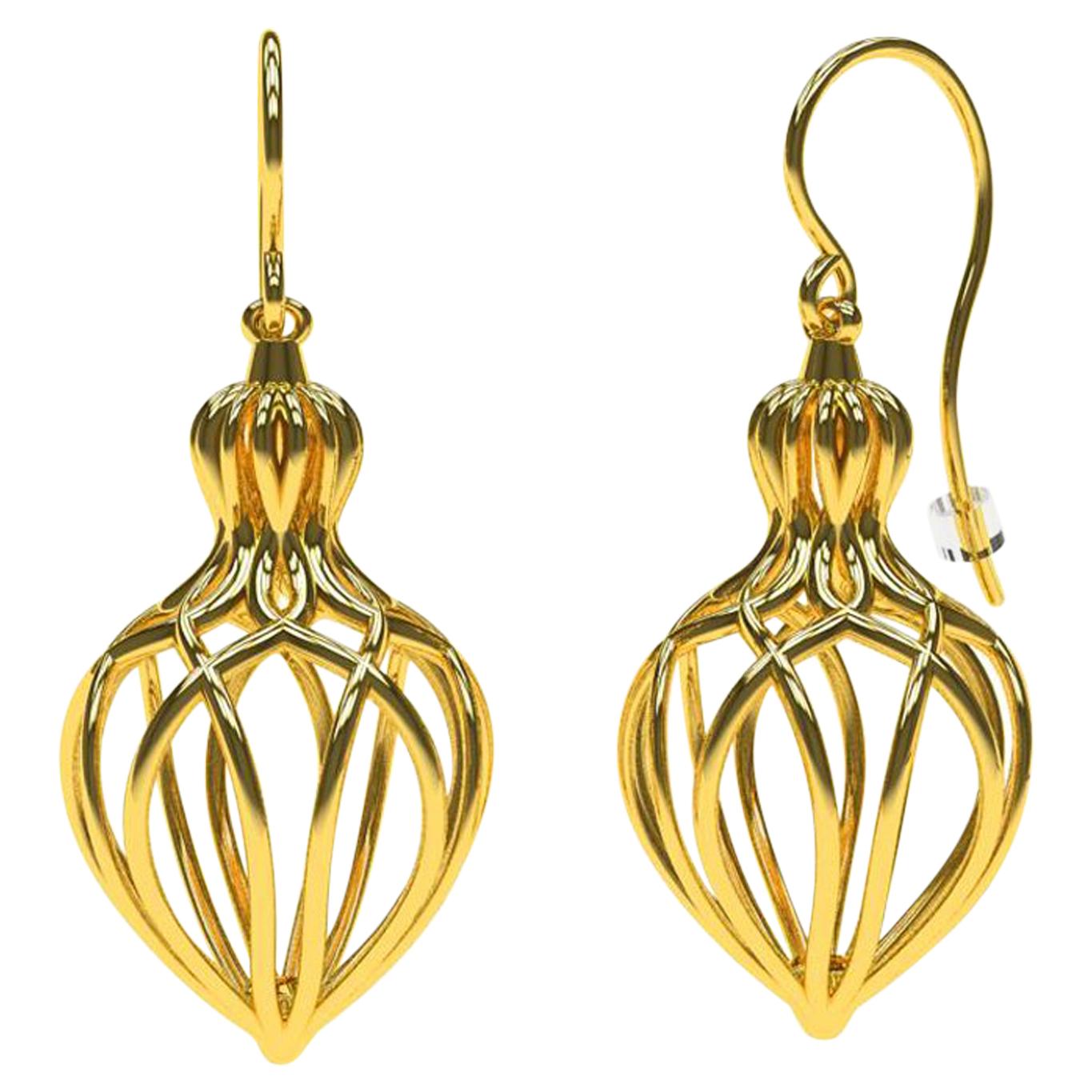 Oro amarillo de 14 quilates  Pendientes colgantes arabescos