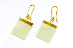 Fourteen Karat Yellow Gold Art Deco Style Designer Earrings