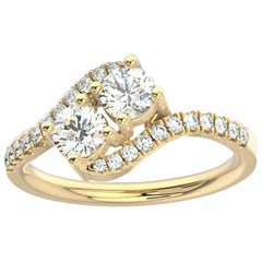 Artemis Micro Prong Diamantring aus 14 Karat Gelbgold '1 Karat