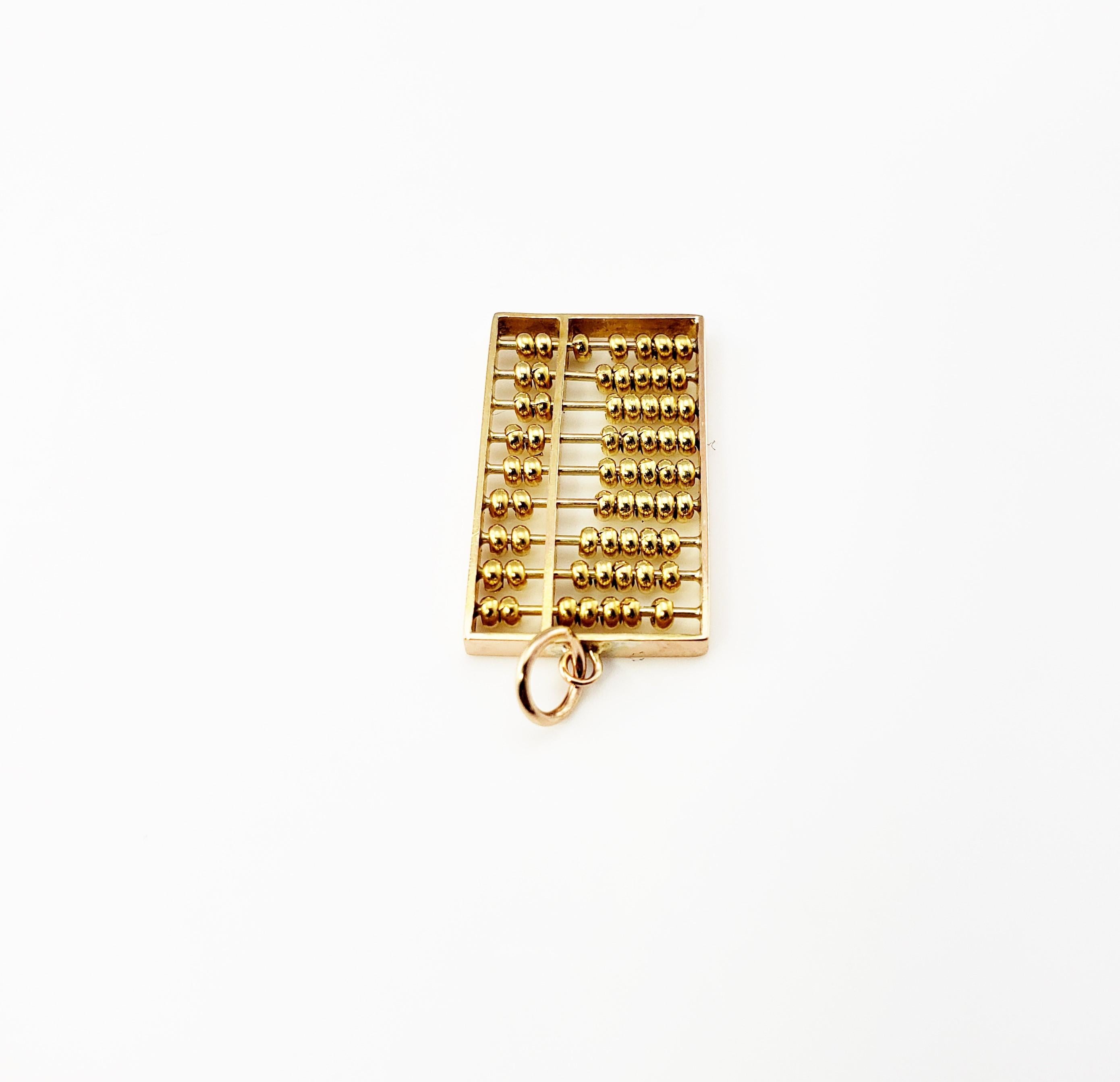 Women's 14 Karat Yellow Gold Articulated Abacus Charm