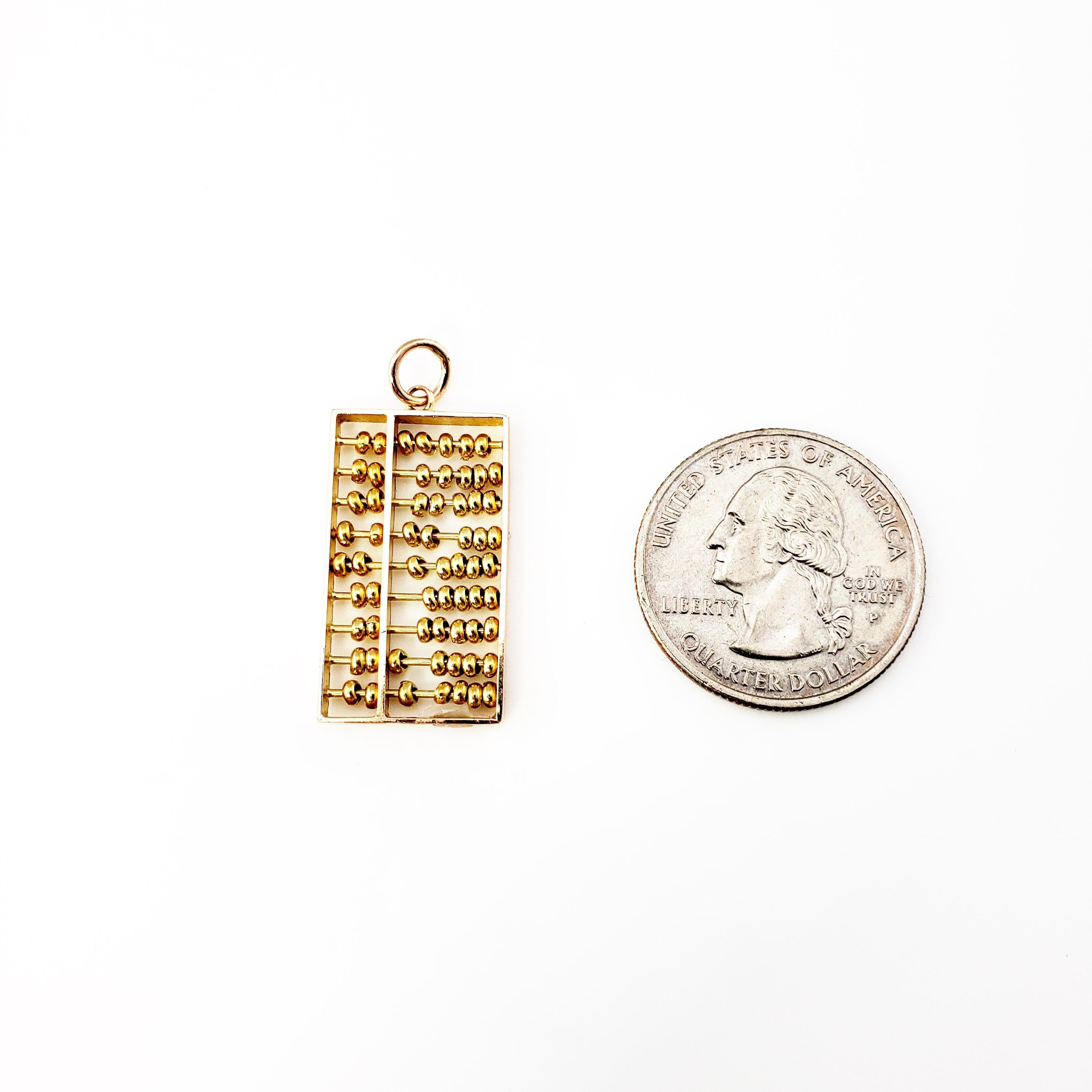 14 Karat Yellow Gold Articulated Abacus Charm 3
