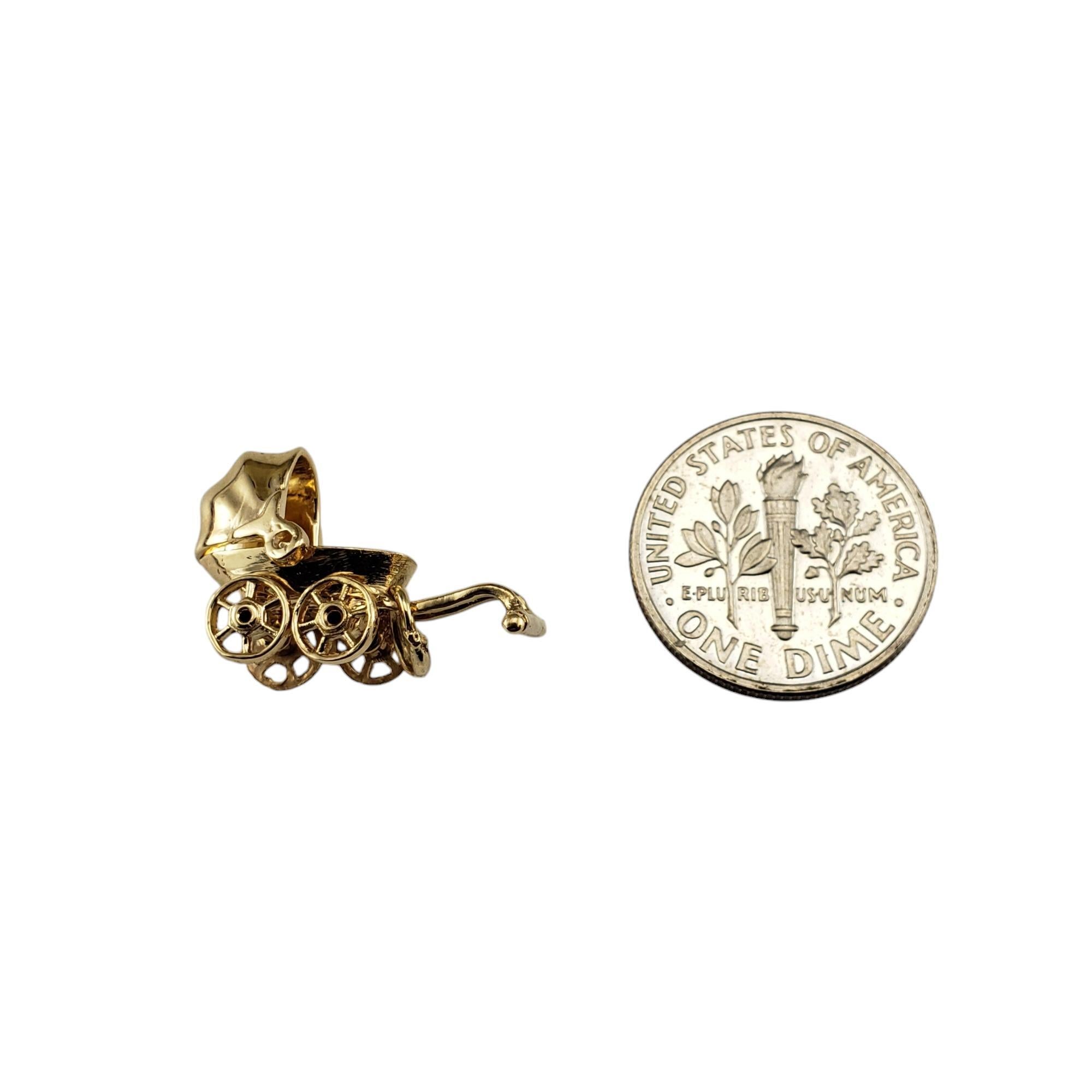 14 Karat Yellow Gold Articulated Baby Carriage Charm #19542 3