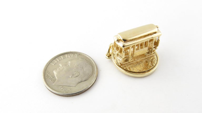 14 Karat Yellow Gold Articulated Cable Car Charm For Sale at 1stDibs