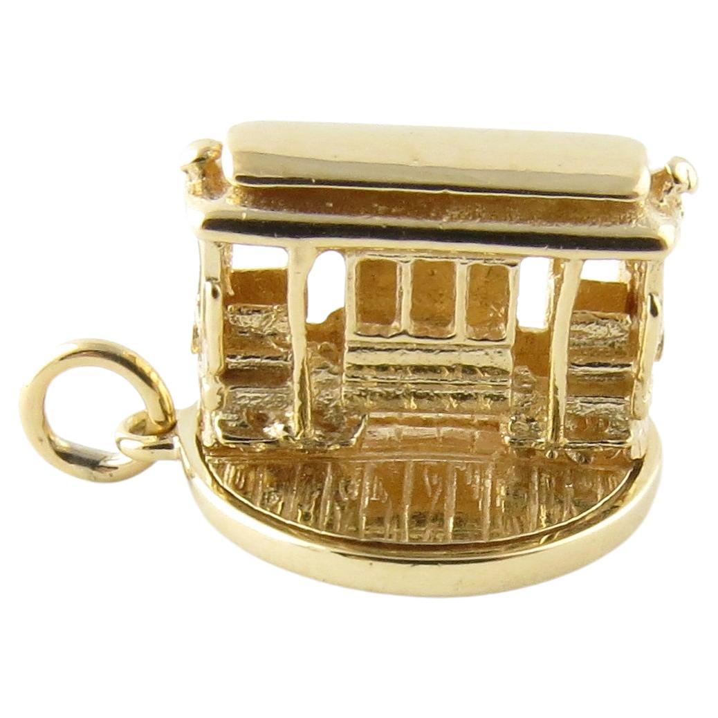 14 Karat Yellow Gold Articulated Cable Car Charm For Sale