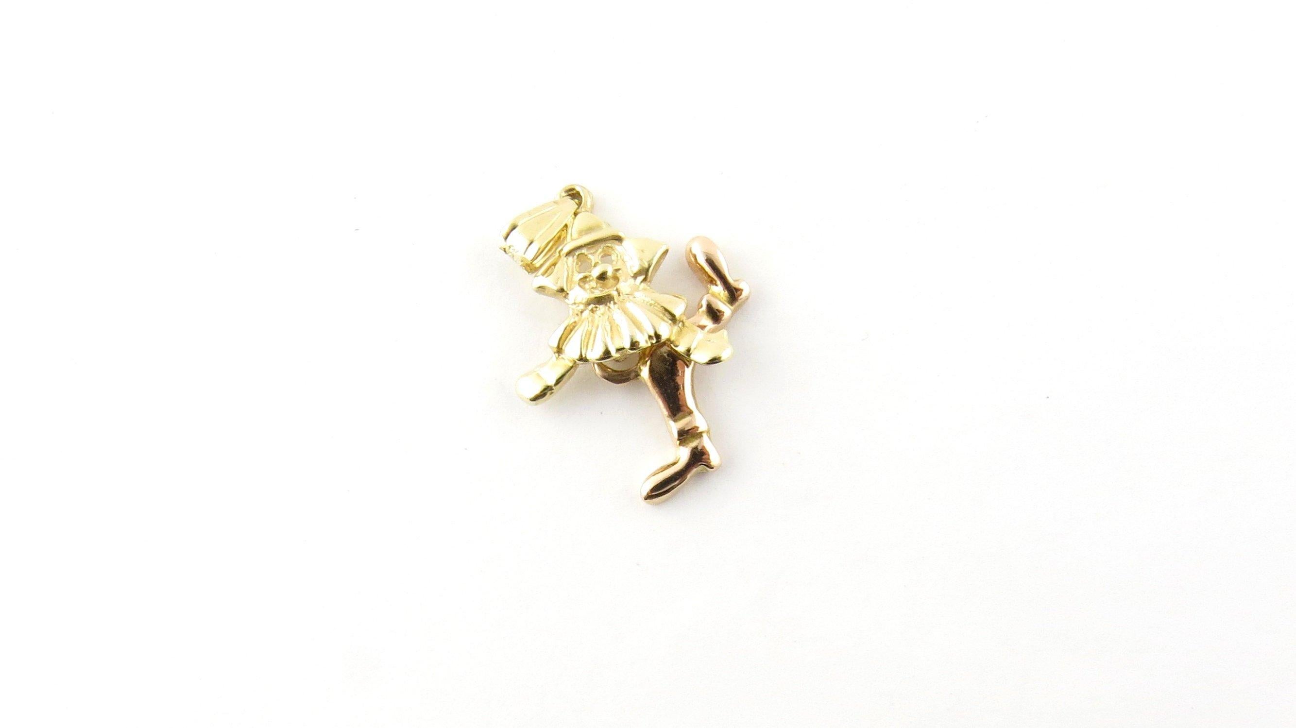 14 Karat Yellow Gold Articulated Clown Charm In Good Condition In Washington Depot, CT