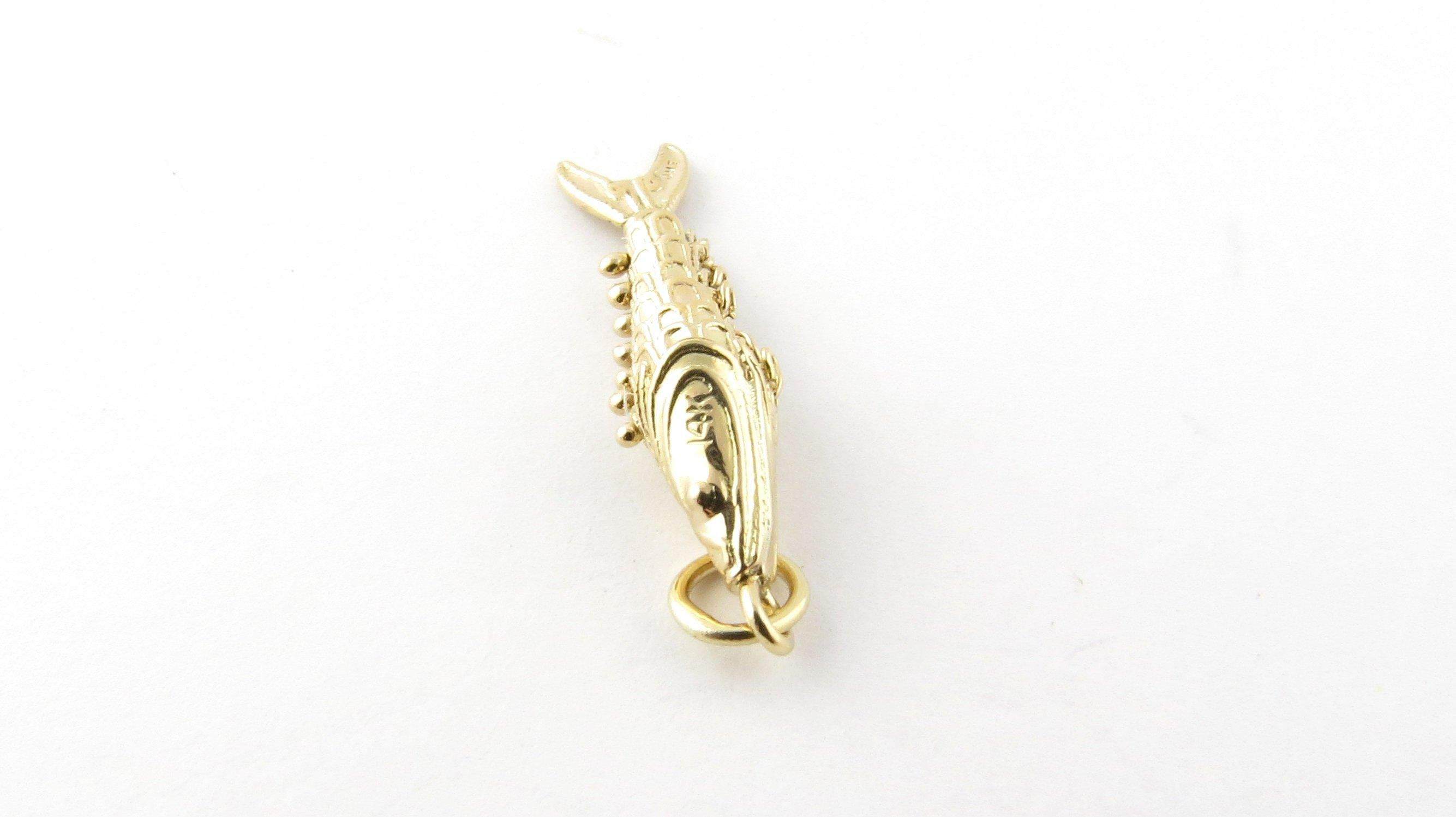 Women's 14 Karat Yellow Gold Articulated Fish Charm
