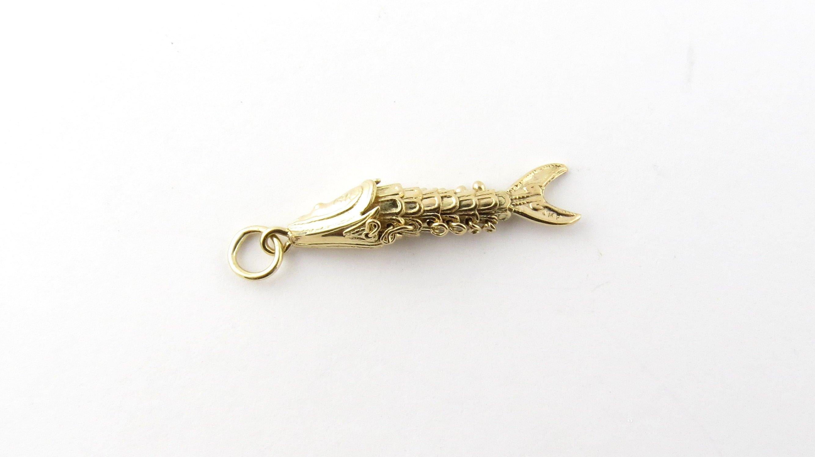 14 Karat Yellow Gold Articulated Fish Charm 2