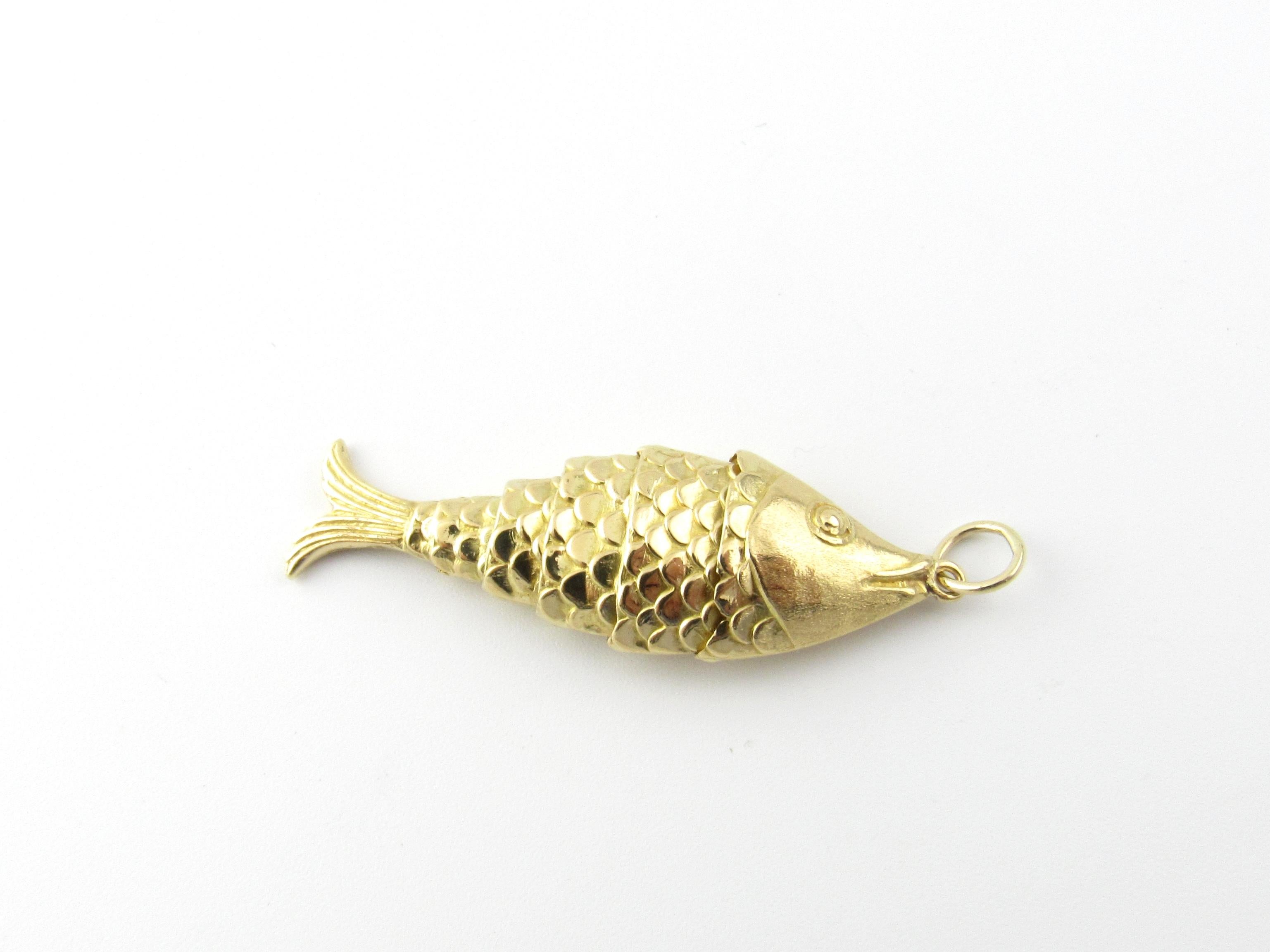 14 Karat Yellow Gold Articulated Fish Pendant 1