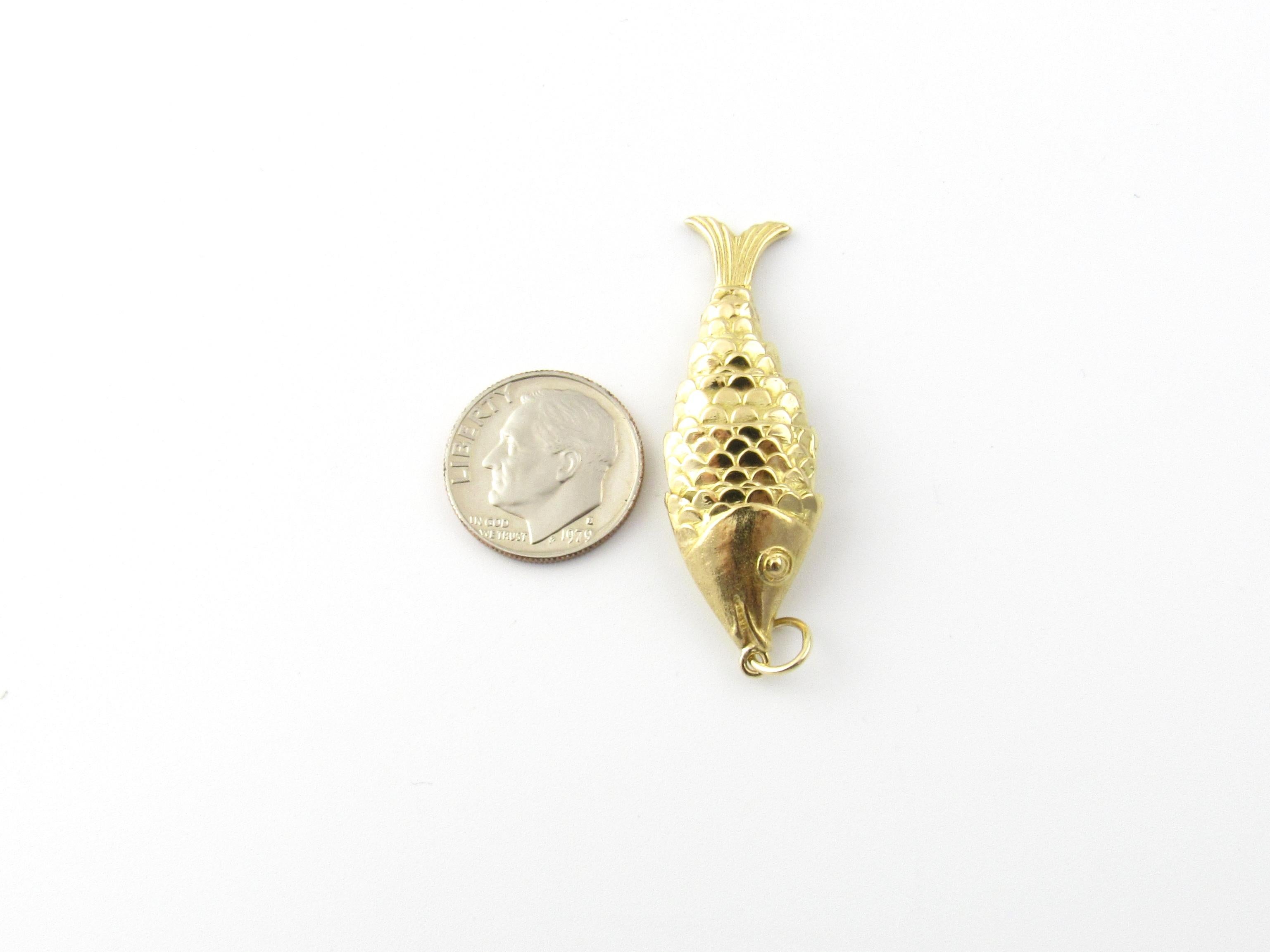 Women's 14 Karat Yellow Gold Articulated Fish Pendant