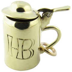 14 Karat Yellow Gold Articulated Hofbrauhaus Beer Stein Charm