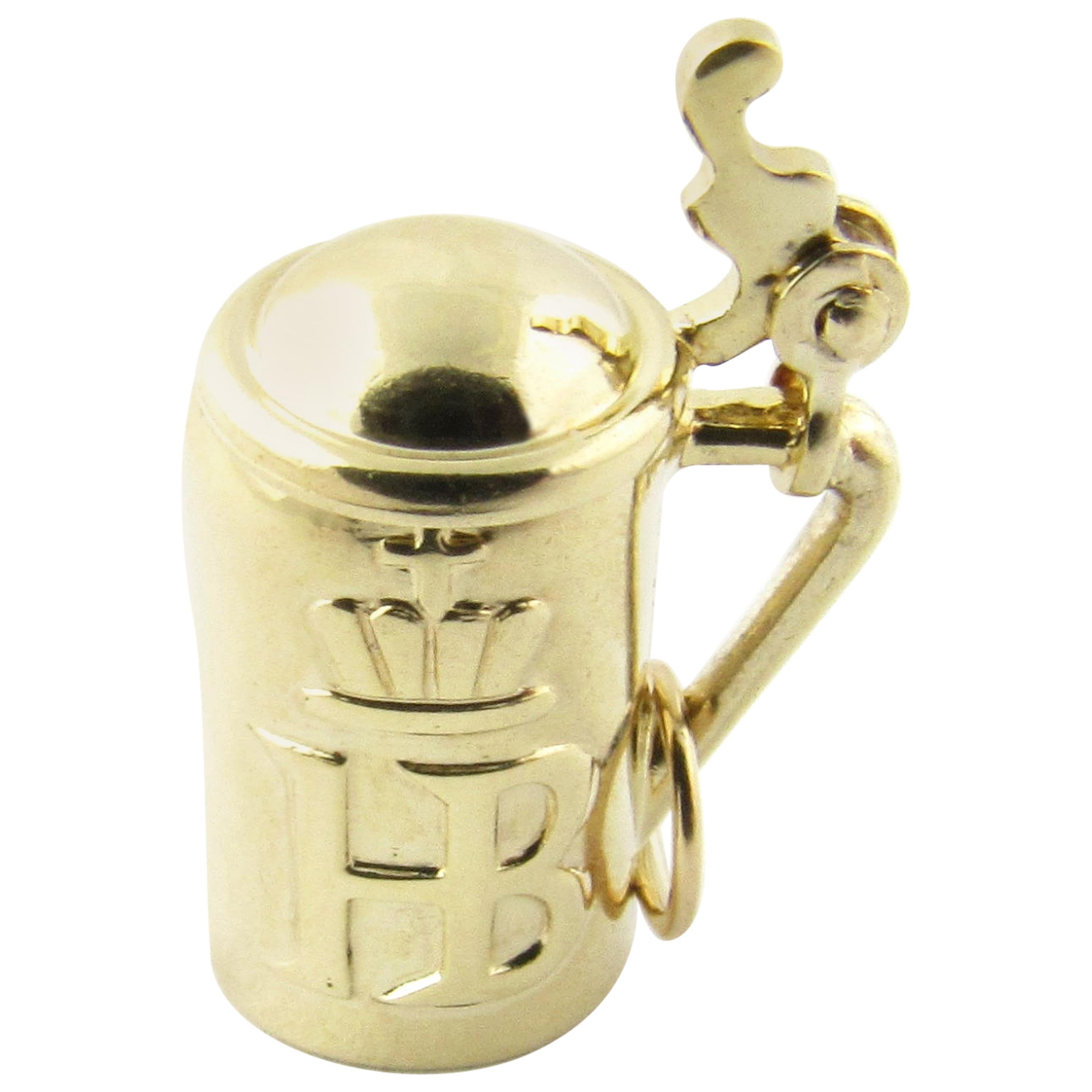 14 Karat Yellow Gold Articulated Hofbrauhaus Beer Stein Charm At