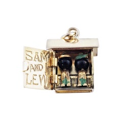 14 Karat Yellow Gold Articulated Sam and Lew Outhouse Charm