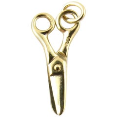 14 Karat Yellow Gold Articulated Scissors Charm