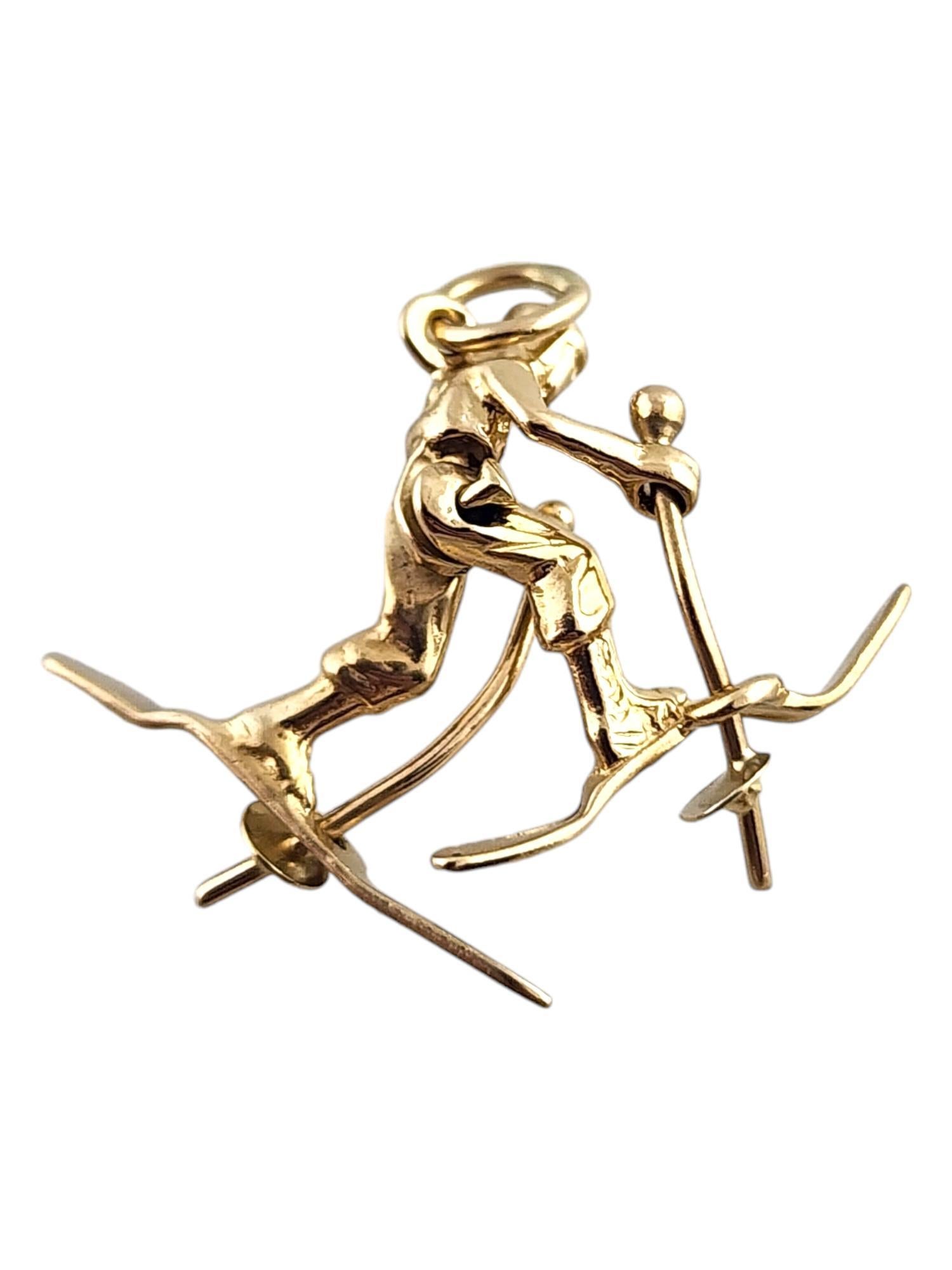 14 Karat Yellow Gold Articulated Skier Charm #19320 1