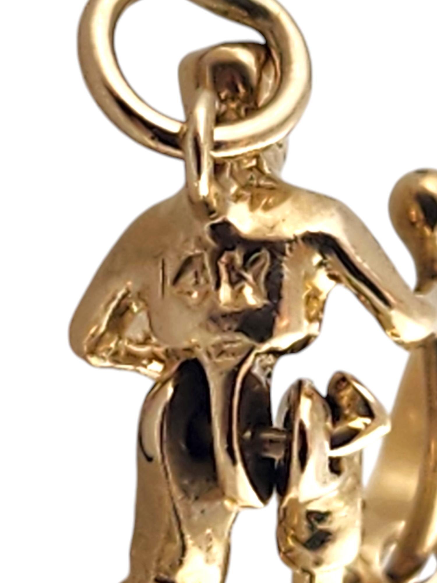 14 Karat Yellow Gold Articulated Skier Charm #19320 3