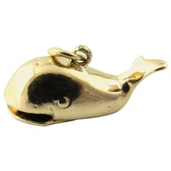 14 Karat Yellow Gold Articulated Whale and Jonah Charm