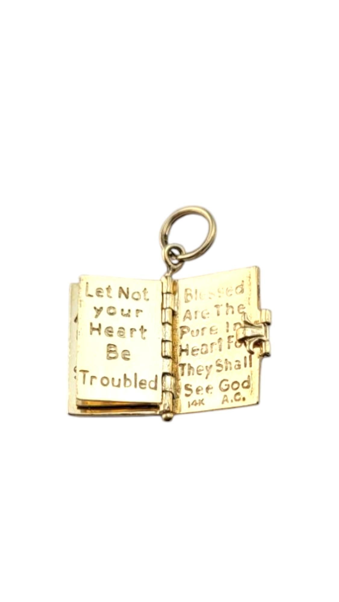 14 Karat Yellow Gold Articulating Bible Charm #21270 For Sale 5