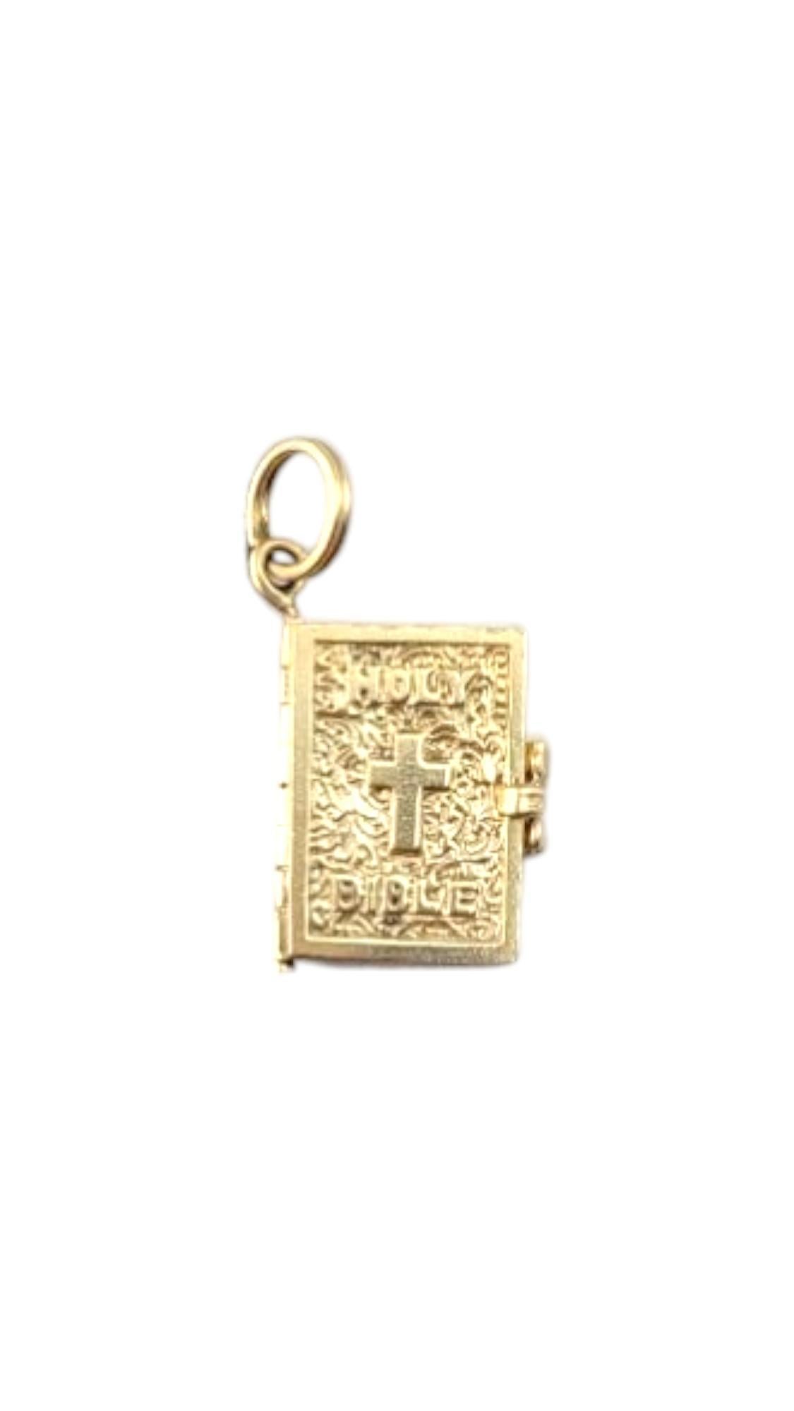 14 Karat Yellow Gold Articulating Bible Charm #21270 For Sale