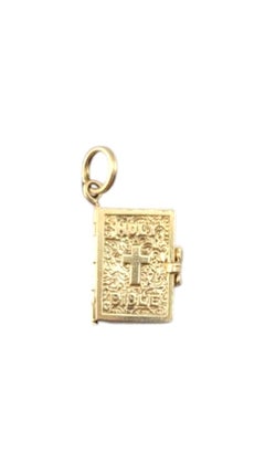 Vintage 14 Karat Yellow Gold Articulating Bible Charm #21270