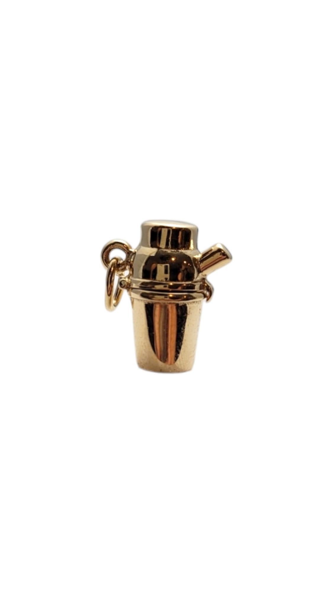 Women's 14 Karat Yellow Gold Articulating Devil In a Cocktail Shaker Charm #20734