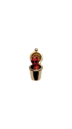 14 Karat Yellow Gold Articulating Devil In a Cocktail Shaker Charm #20734