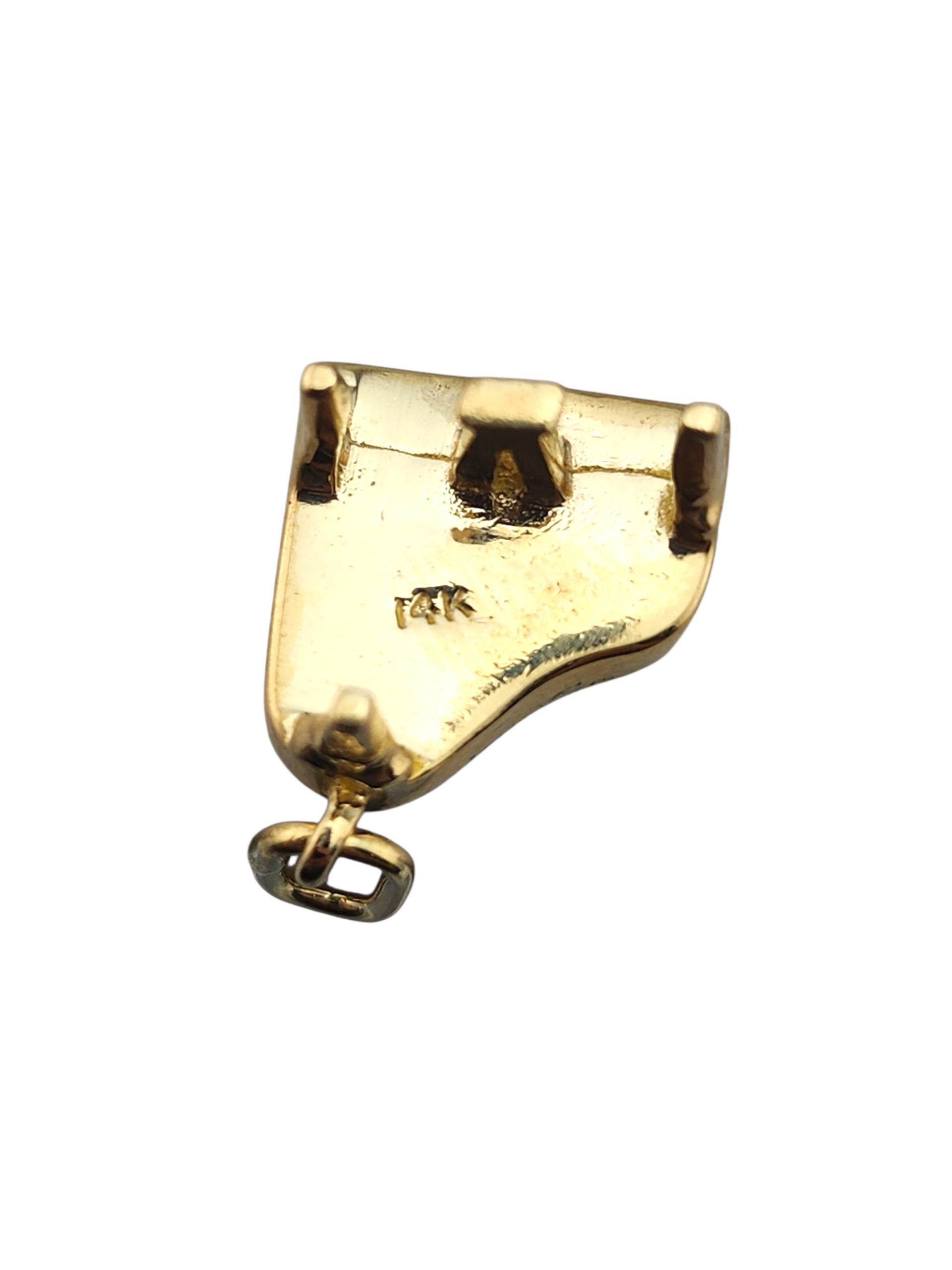 Charm a forma di pianoforte a coda articolato in oro giallo 14 carati #23269 in vendita 2