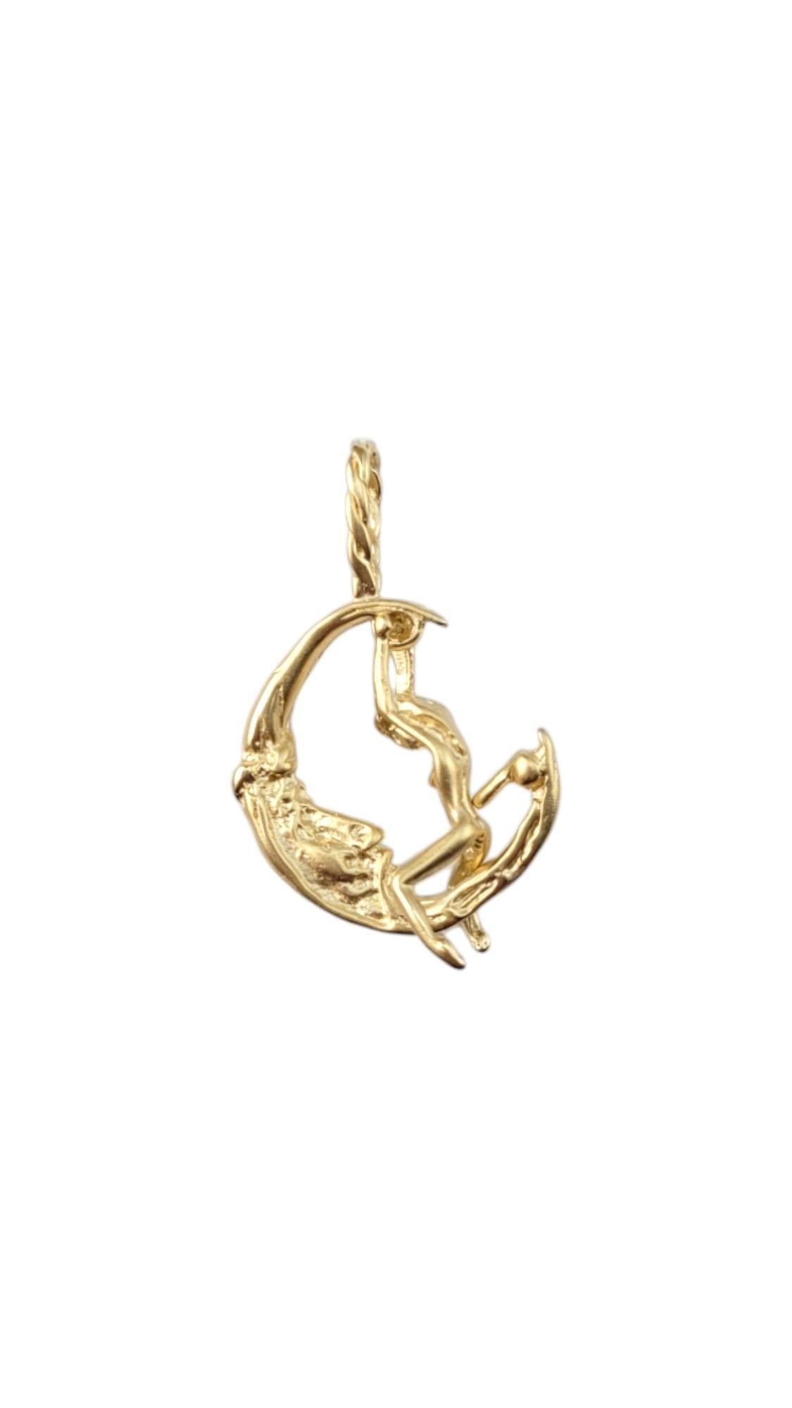 14 Karat Yellow Gold Articulating Lady Moon Rider Pendant #20738