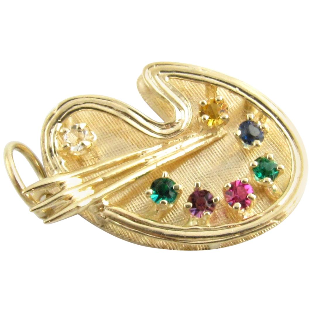 14 Karat Yellow Gold Artist
s Palette Charm