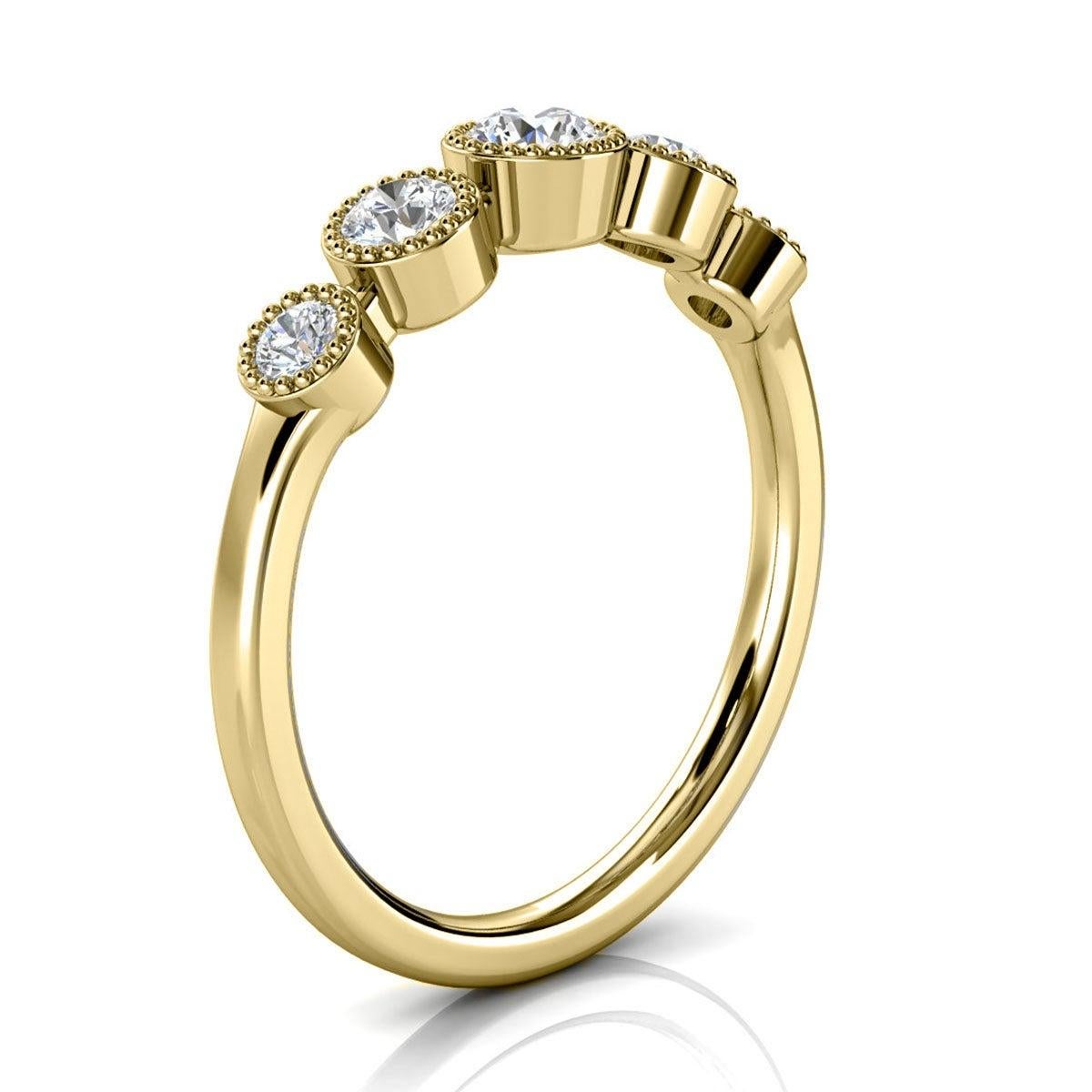 For Sale:  14 Karat Yellow Gold Augusta Bezel Milgrain Diamond Ring '2/5 Carat' 2