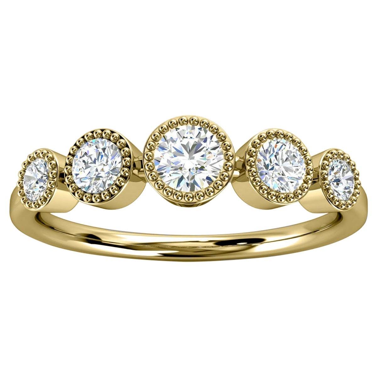 For Sale:  14 Karat Yellow Gold Augusta Bezel Milgrain Diamond Ring '2/5 Carat'