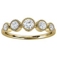 14 Karat Yellow Gold Augusta Bezel Milgrain Diamond Ring '2/5 Carat'