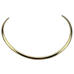 14 Karat Yellow Gold Aurafin Omega Link Collar Necklace