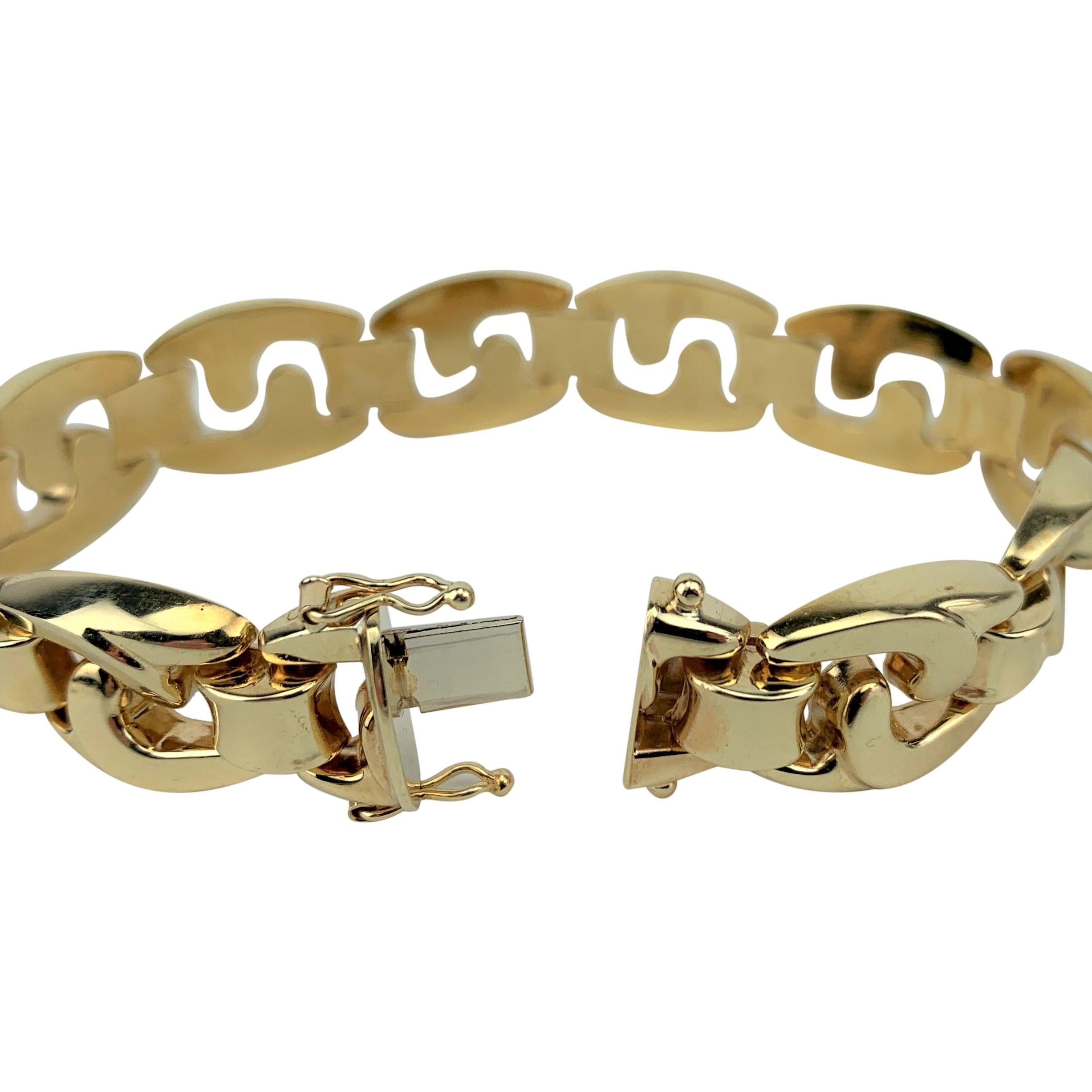 14 Karat Yellow Gold Aurafin Spiral Fancy Link Bracelet In Good Condition In Guilford, CT