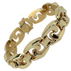 14 Karat Yellow Gold Aurafin Spiral Fancy Link Bracelet