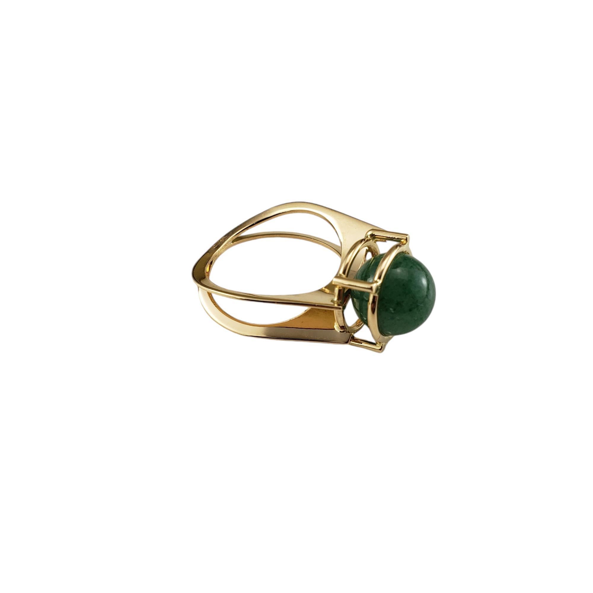 Bague à double anneau en or jaune 14 carats et quartz aventurine taille 7 n°19043 Bon état - En vente à Washington Depot, CT