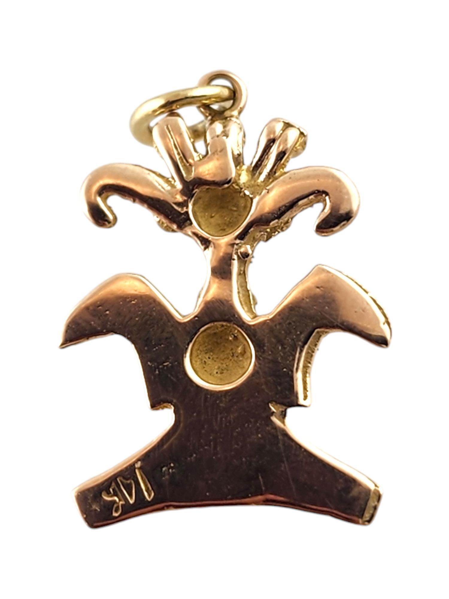 Breloque oiseau aztèque en or jaune 14 carats n° 18777 en vente 1