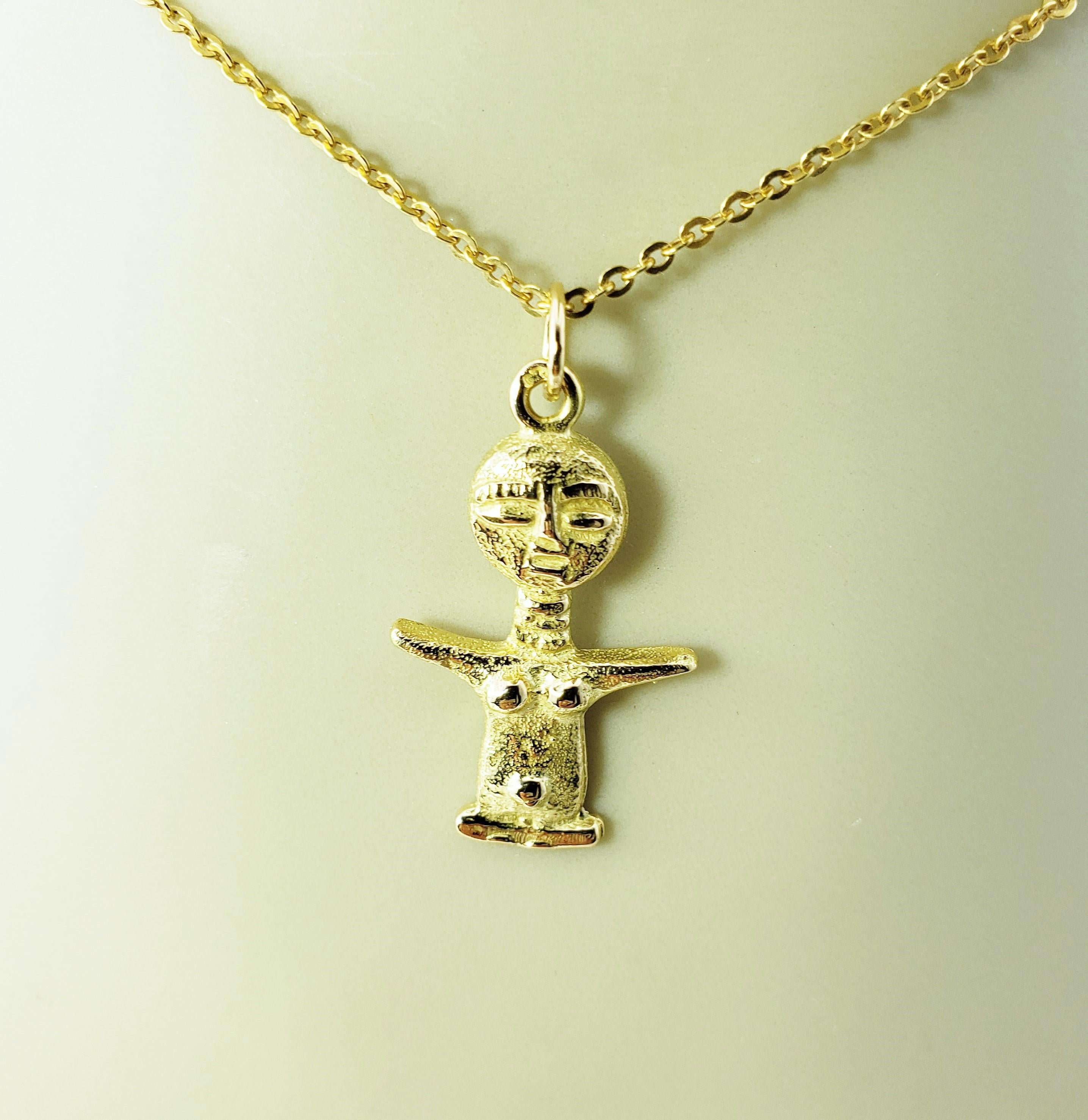 14 Karat Yellow Gold Aztec Fertility God Charm In Good Condition In Washington Depot, CT