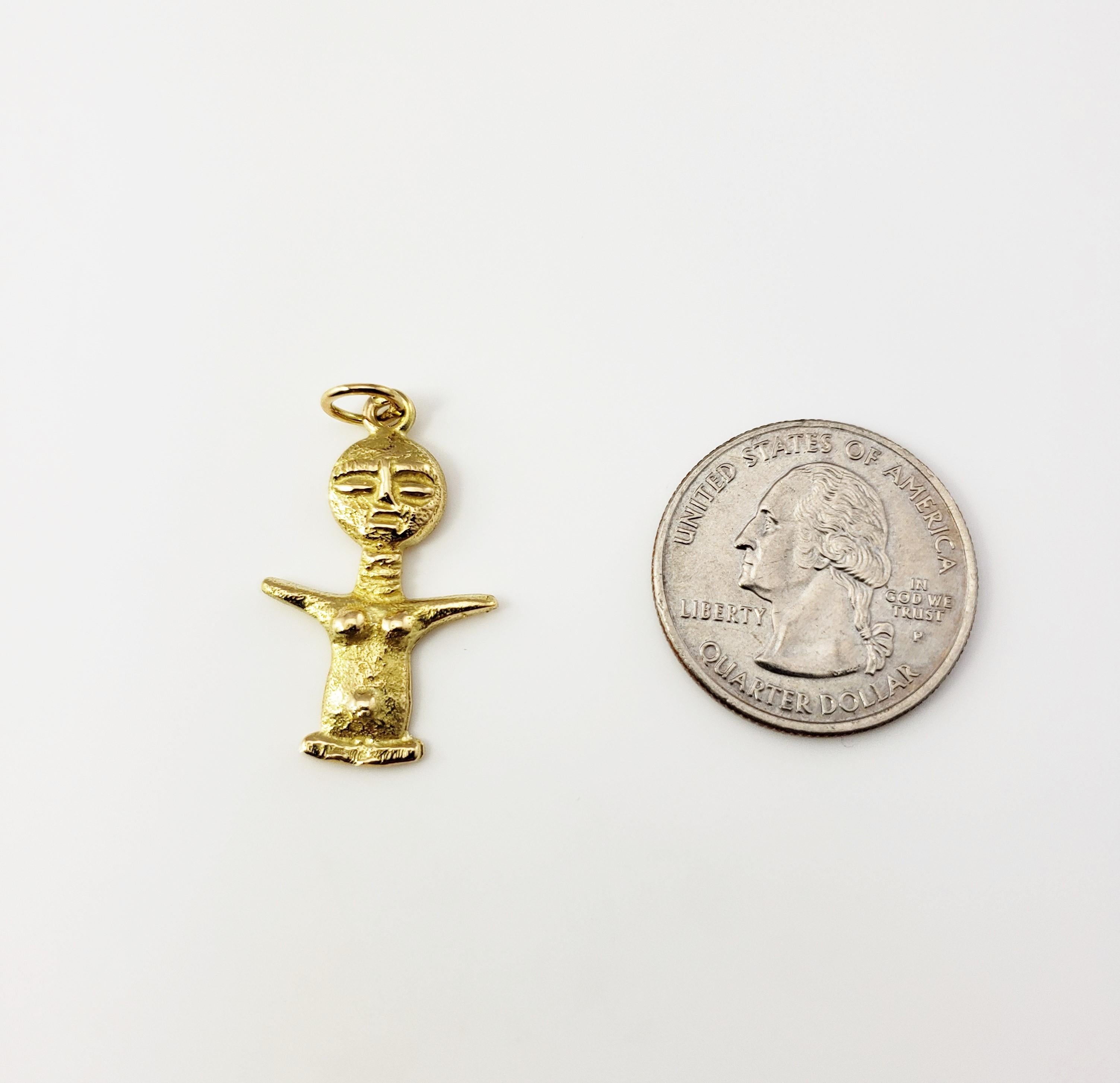 Women's or Men's 14 Karat Yellow Gold Aztec Fertility God Charm