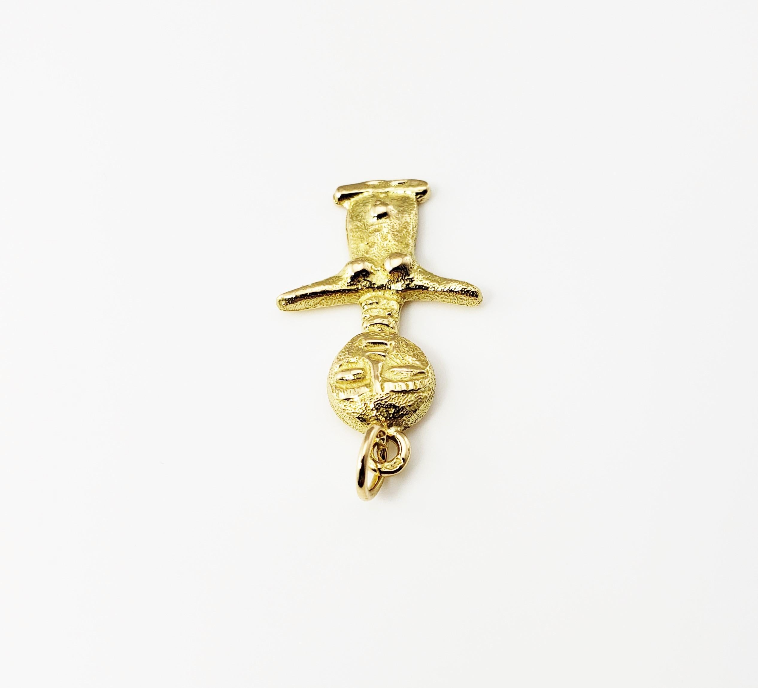 14 Karat Yellow Gold Aztec Fertility God Charm 1
