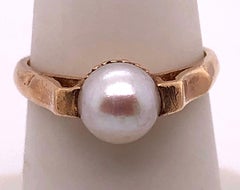 B & F Perlenring aus 14 Karat Gelbgold