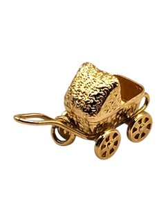 14 Karat Yellow Gold Baby Carriage Charm #19986