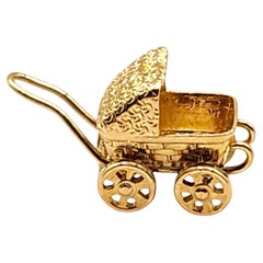 14 Karat Yellow Gold Baby Carriage Charm #19986
