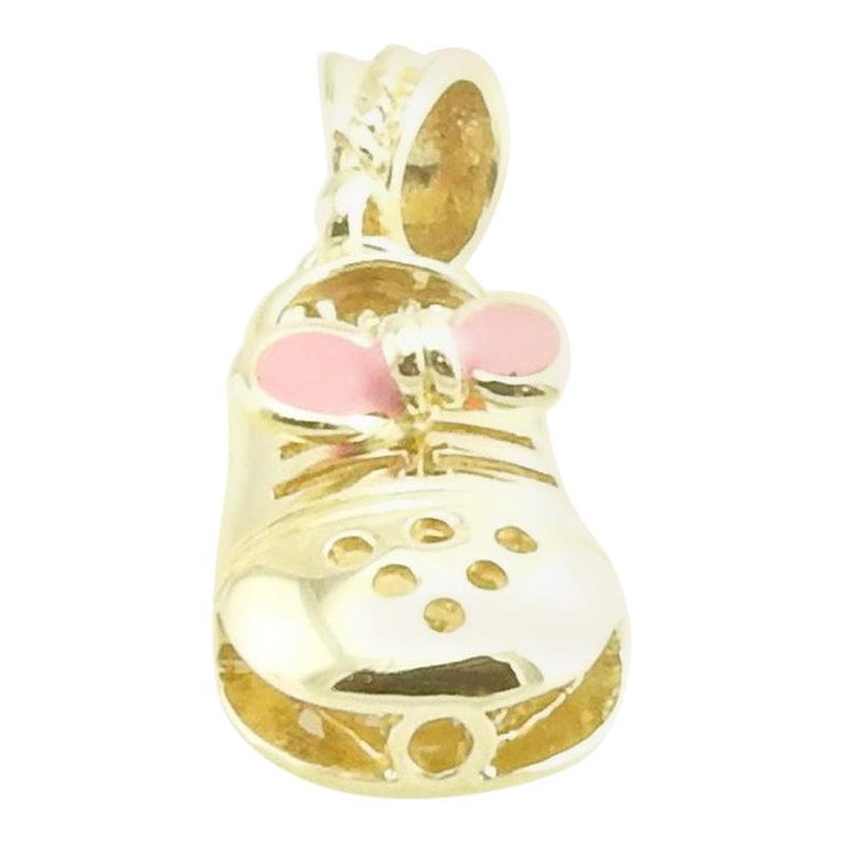 14 Karat Yellow Gold Baby Girl Shoe Charm at 1stDibs