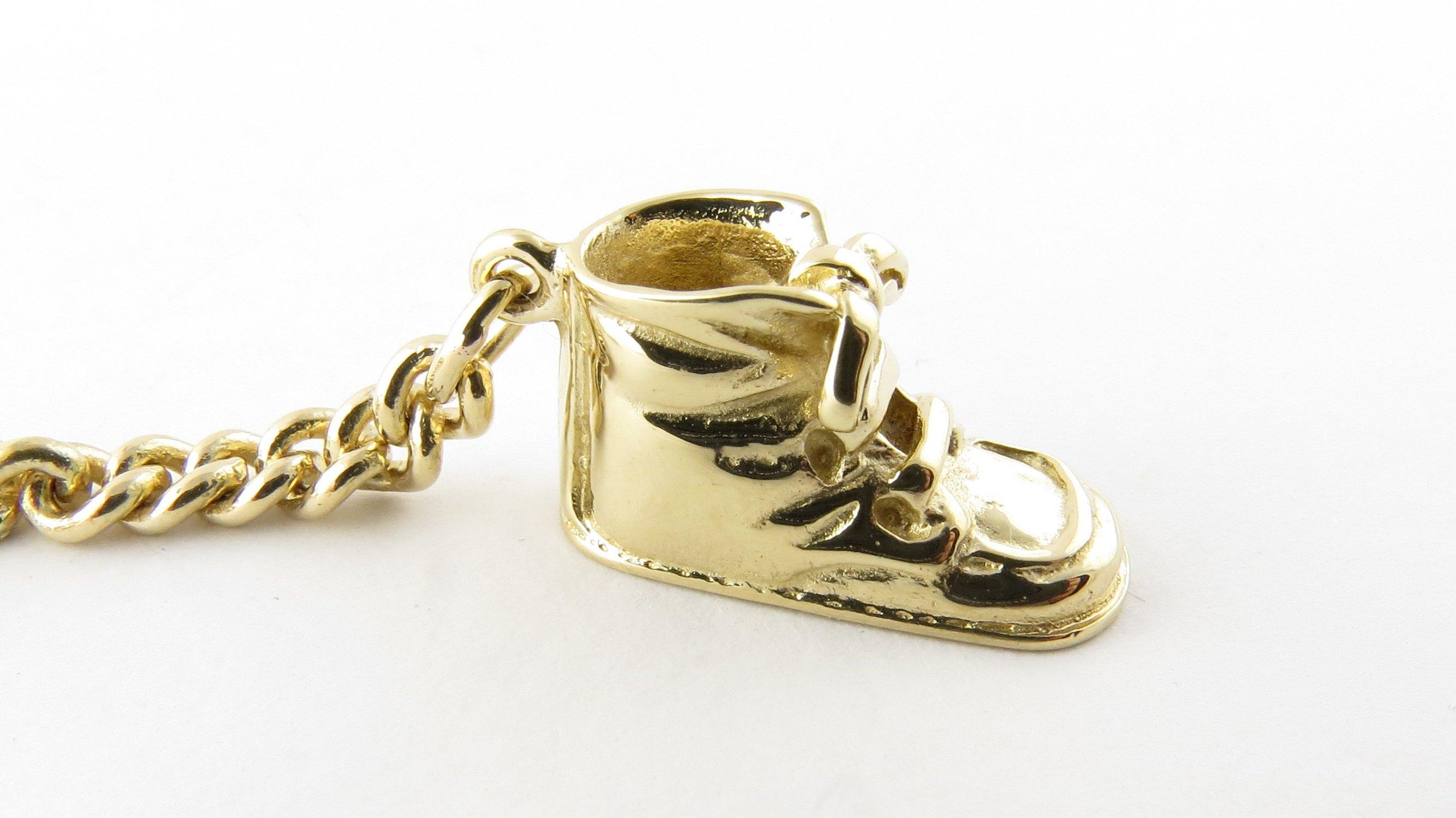 14 Karat Yellow Gold Baby Shoe Keychain 2