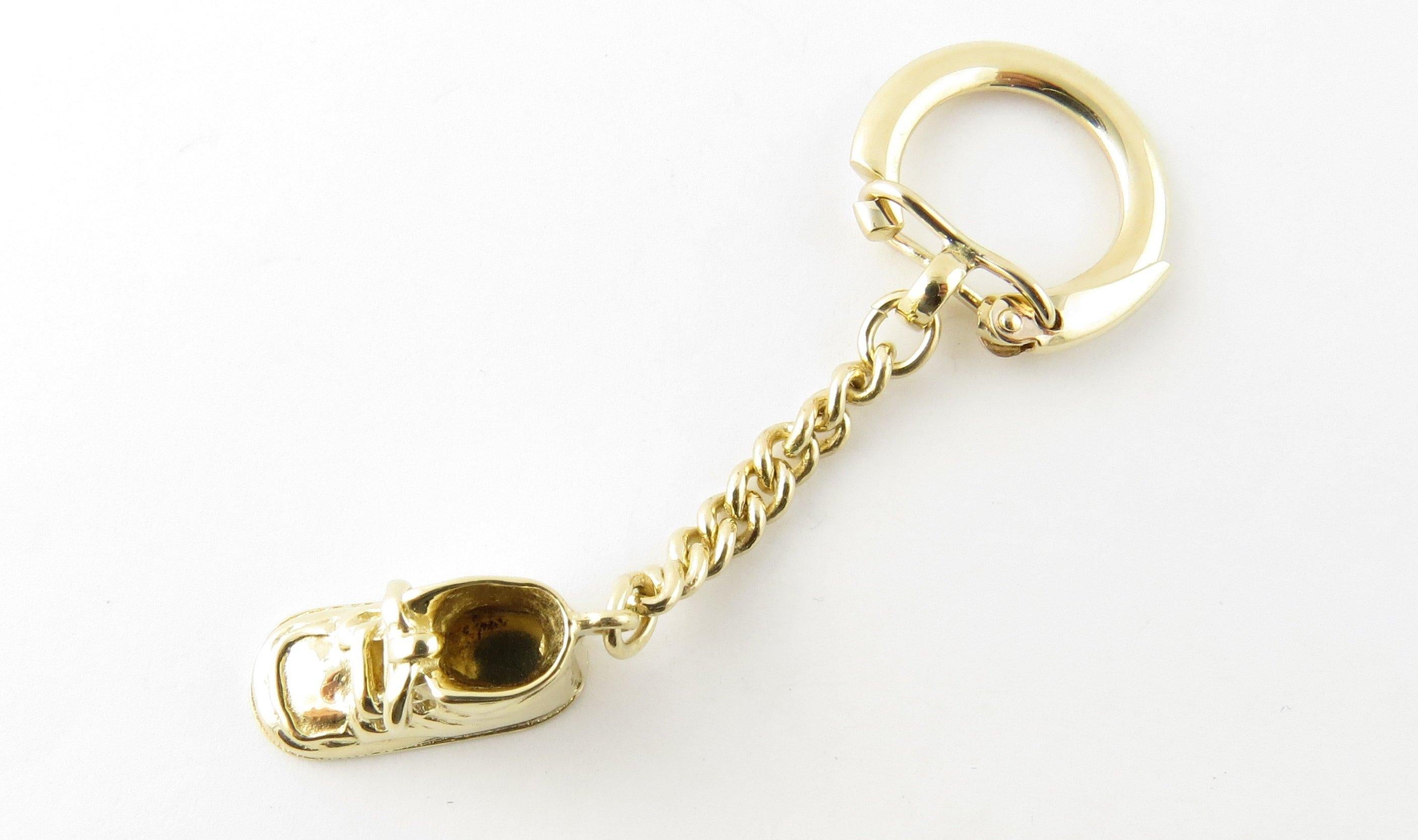 14 Karat Yellow Gold Baby Shoe Keychain 3