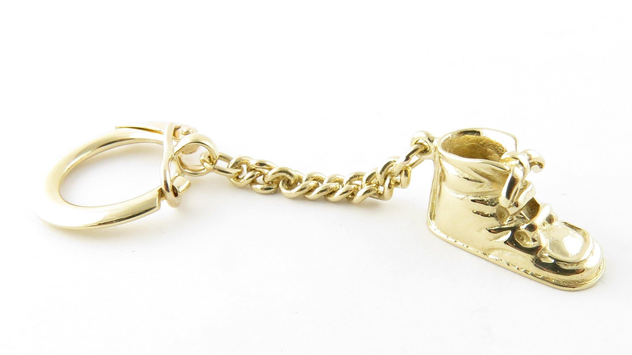 14 Karat Yellow Gold Baby Shoe Keychain 4