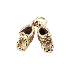 14 Karat Yellow Gold Baby Shoes Charm