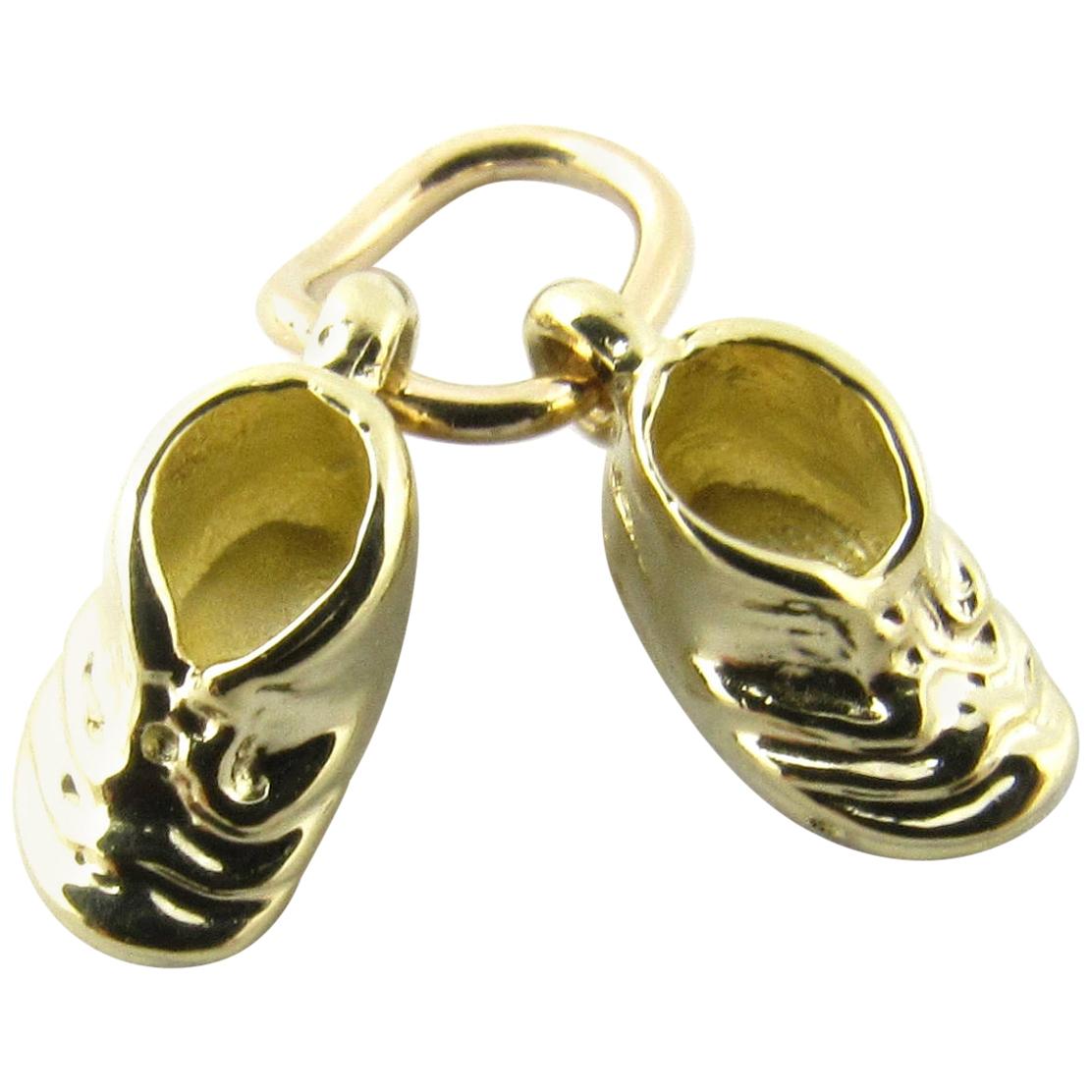 14 Karat Yellow Gold Baby Shoes Charm