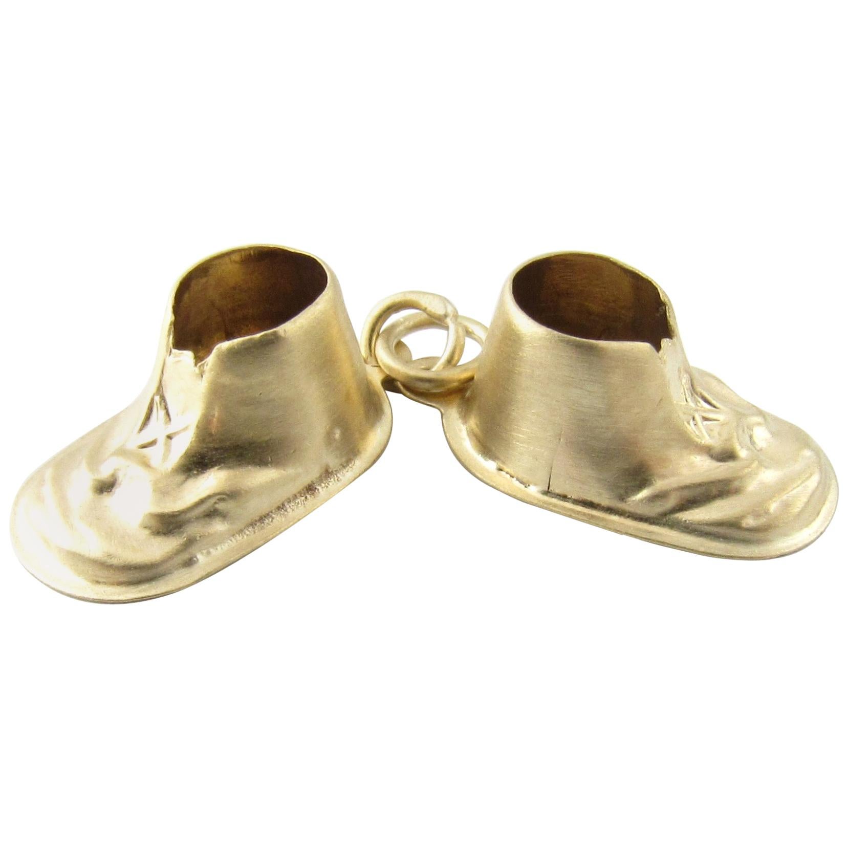 Aaron Basha Diamond Yellow Gold Baby Shoe Charm Bracelet at 1stDibs